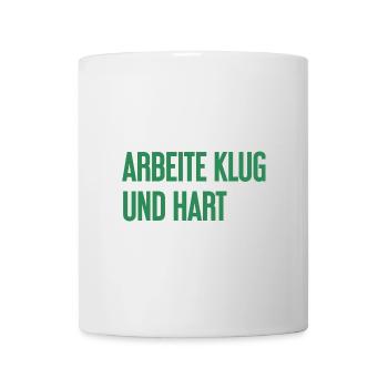 Travailler intelligemment et dur - La devise du succès pour les acteurs - Mug blanc - blanc - Devant