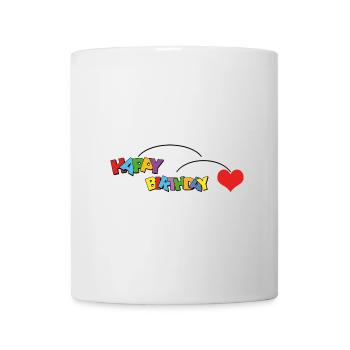 Happy birthday with heart - Mug - white - Front