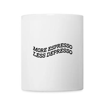 More Espresso Less Depresso - Tasse - Weiß - Vorne