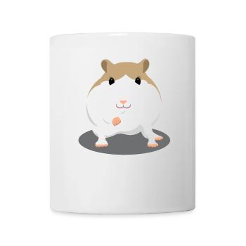 Cute Brown and White Hamster Cartoon - Mug - white - Front