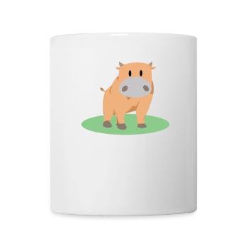 Belle vache debout - Mug blanc - blanc - Devant