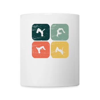 BackFlip, Salto, Turnen, Parkour, Geschenk, Fun - Tasse - Weiß - Vorne