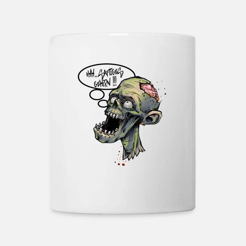zombie saftiges gehrin - Tasse - Weiß