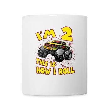 2eme anniversaire monstre camion cadeau voiture enfants - Mug blanc - blanc - Devant