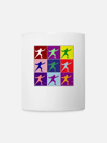 Fechter Silhouette Geschenk in vielen Farben Degen - Tasse - Weiß