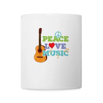Gitarre "Peace, Love, Music" - Tasse - Weiß - Vorne
