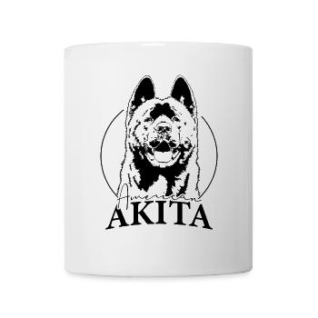 Portrait de chien AMERICAN AKITA Chien Wilsigns - Mug blanc - blanc - Devant