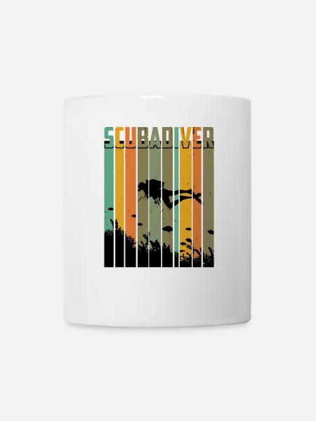 Tauchen Retro Tauchgerät Meereswelt Taucher Tauch - Tasse - Weiß