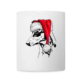 Santa KURZHAARCOLLIE Weihnachten Hunde Wilsigns - Tasse - Weiß - Vorne