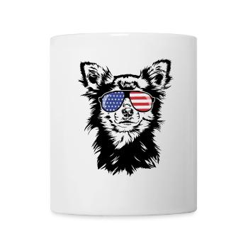 CHIHUAHUA America Flag Lunettes de soleil Chien Wilsigns - Mug blanc - blanc - Devant