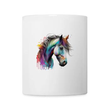 Pferde Herzschlag Reiten Hufe Hufeisen Herz Pony - Tasse - Weiß - Vorne