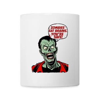 Zombies Eat Brains - Funny Zombie Saying - Mug - white - Front