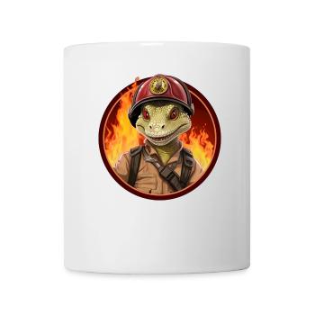 Eidechse Feuerwehr - Tasse - Weiß - Vorne