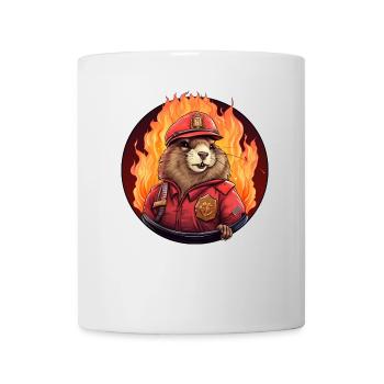 Feuerwehr Biber - Tasse - Weiß - Vorne