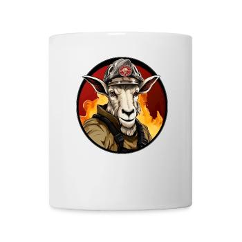 Ziegen Feuerwehr / Feuerwehrmann Ziege - Tasse - Weiß - Vorne