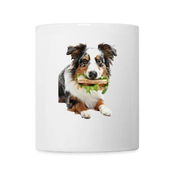 Australischer Schäferhund - Tasse - Weiß - Vorne