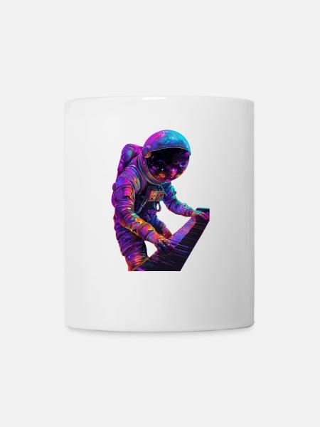 Astronaut Klavier - Tasse - Weiß