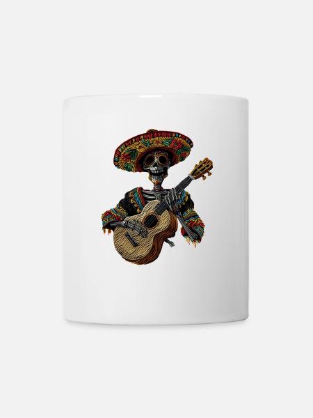 Ukulélé Mexicain Squelette - Mug blanc - blanc