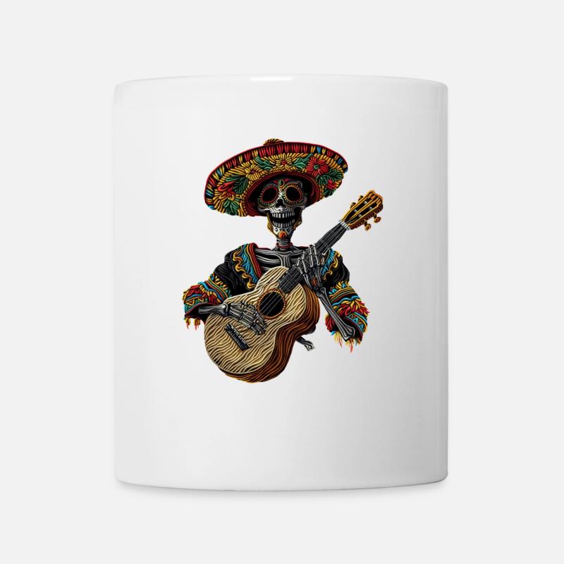 Ukulélé Mexicain Squelette - Mug blanc - blanc