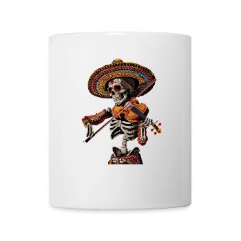 Mexikanisches Violin Skelett - Tasse - Weiß - Vorne