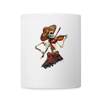 Mexikanisches Violin Skelett - Tasse - Weiß - Vorne