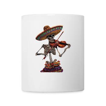 Mexikanisches Violin Skelett - Tasse - Weiß - Vorne