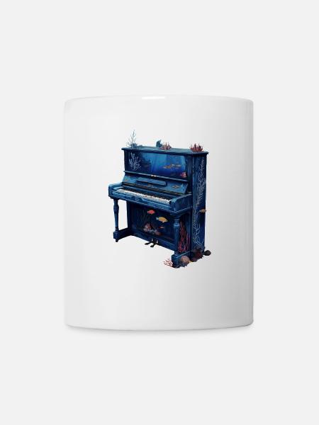 Fisch Klavier - Tasse - Weiß