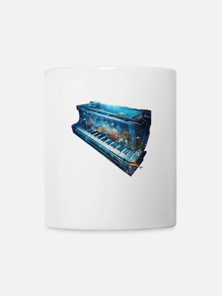 Fisch Klavier - Tasse - Weiß