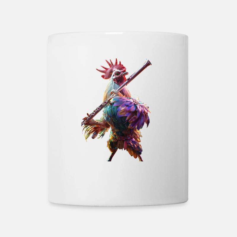 Hahn Flöte - Tasse - Weiß