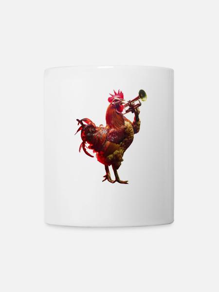 Hahn Trompete - Tasse - Weiß
