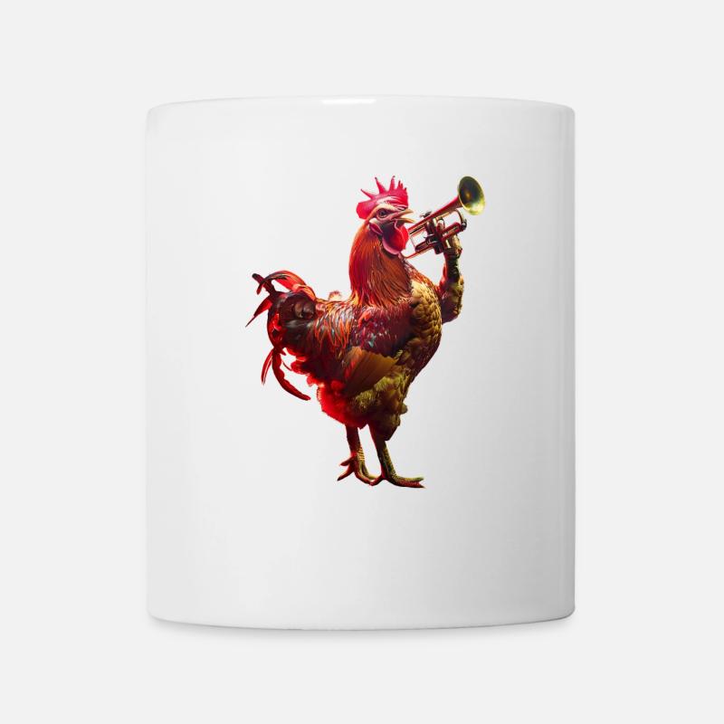 Hahn Trompete - Tasse - Weiß