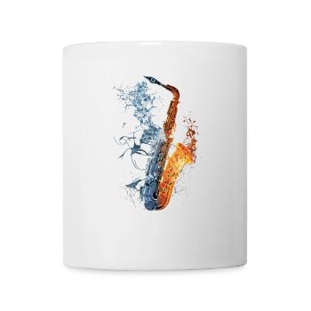 Saxophon - Tasse - Weiß - Vorne