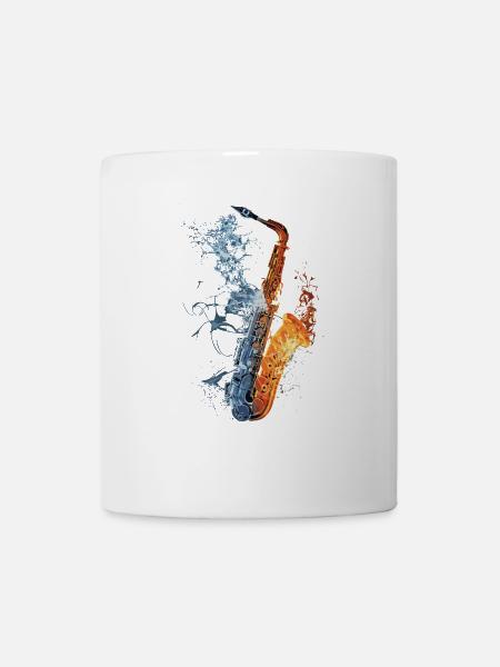 Saxophon - Tasse - Weiß