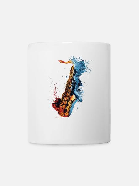 Saxophon - Tasse - Weiß