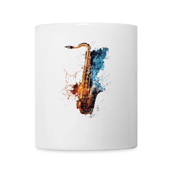 Saxophon - Tasse - Weiß - Vorne