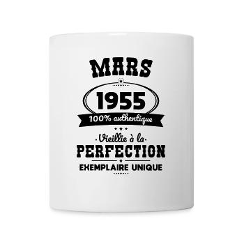 Anniversaire 70 ans - Mars 1955 Perfection - Mug blanc - blanc - Devant