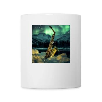 Saxophon - Tasse - Weiß - Vorne