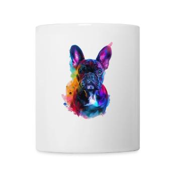 Französische Bulldogge - Tasse - Weiß - Vorne