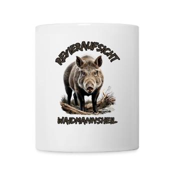Jäger-Waidmannsheil Revieraufsicht-Wildschwein - Mug blanc - blanc - Devant