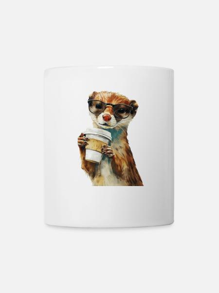 Wiesel Kaffee - Tasse - Weiß