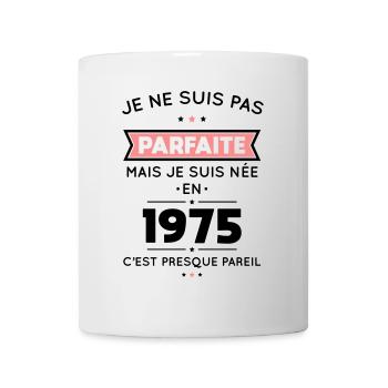 50th Anniversary - Nicht perfekt, aber 1975 geboren - Tasse - Weiß - Vorne