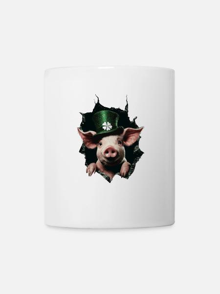 St. Patrick's Day Schwein - Tasse - Weiß