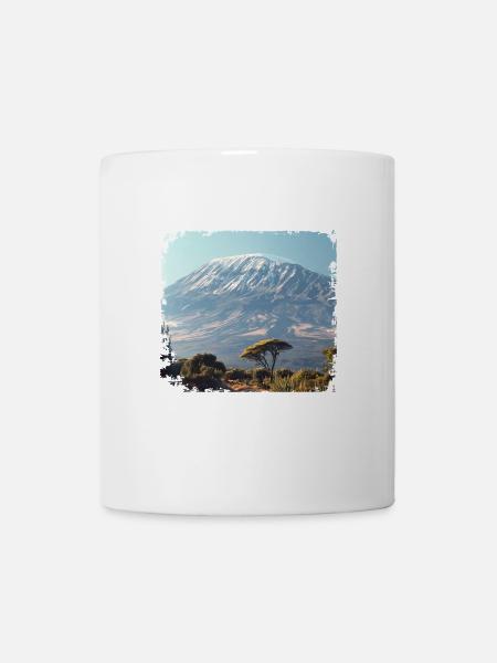Berg Kalimanjaro - Tasse - Weiß