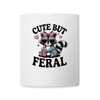 Sweet but wild – raccoon with heart sunglasses - Mug - white - Front