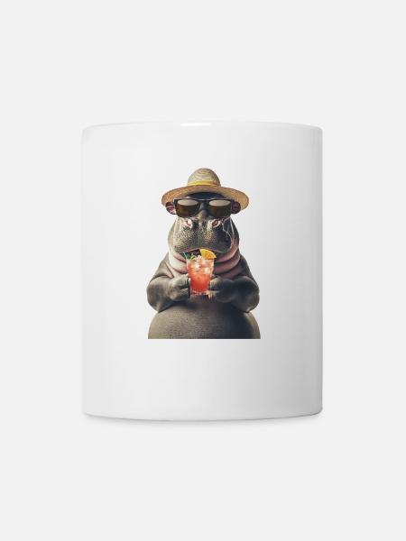 Nilpferd - Tasse - Weiß