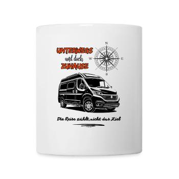 Camping van camping-car dicton avec boussole - Mug blanc - blanc - Devant