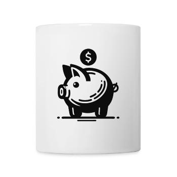 Funny piggy bank – save money with humor - Mug - white - Front