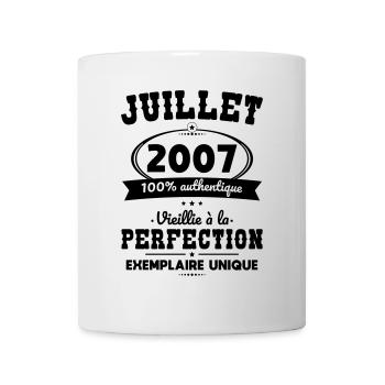 Anniversaire 18 ans - Juillet 2007 Perfection - Mug blanc - blanc - Devant
