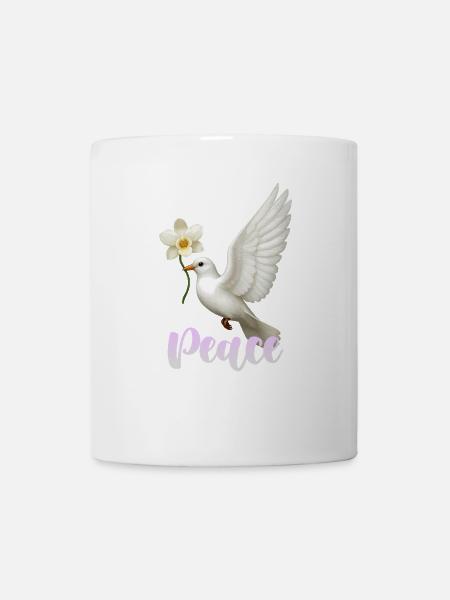 Weiße Taube - Tasse - Weiß