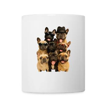 Französische Bulldogge - Tasse - Weiß - Vorne